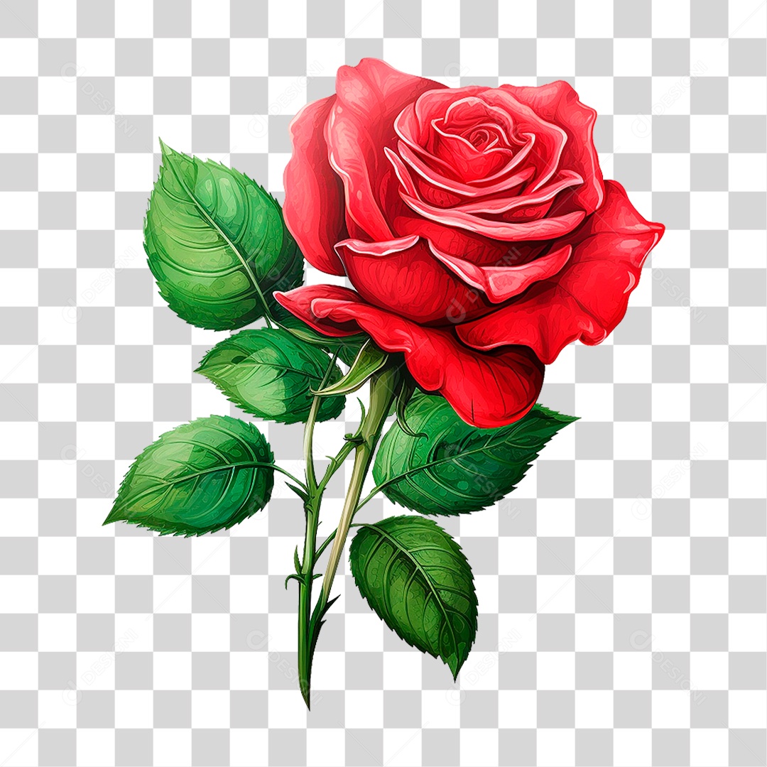 Rosa Vermelha PNG Transparente