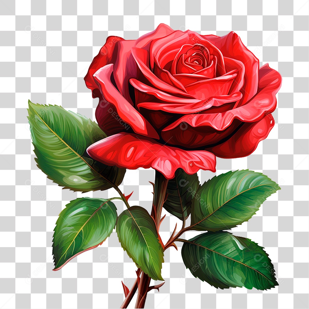 Rosa Vermelha PNG Transparente