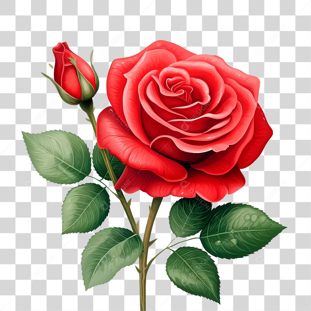 Rosa Vermelha PNG Transparente