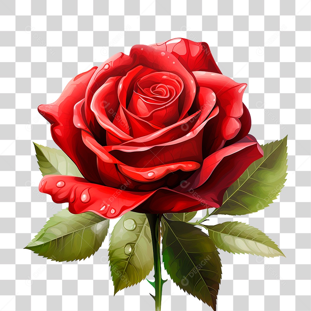 Rosa Vermelha PNG Transparente