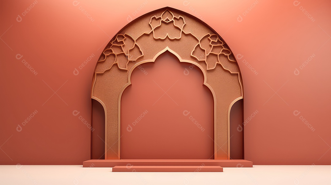 Fundo laranja islâmico ramadan kareem