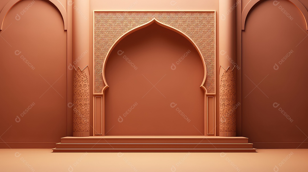 Fundo laranja islâmico ramadan kareem