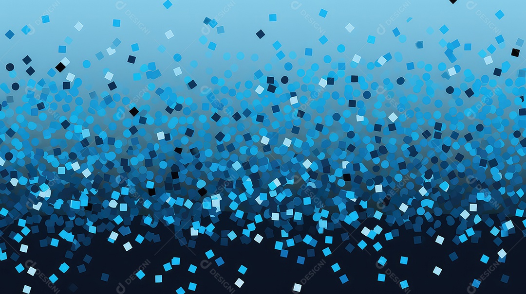 Confete abstrato caindo em fundo azul