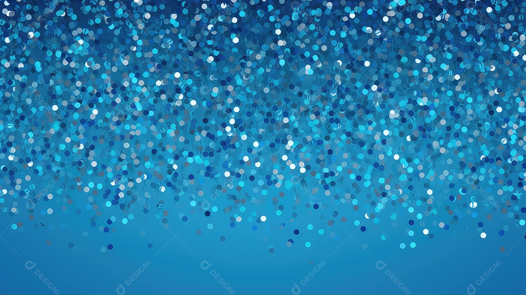 Confete abstrato caindo em fundo azul