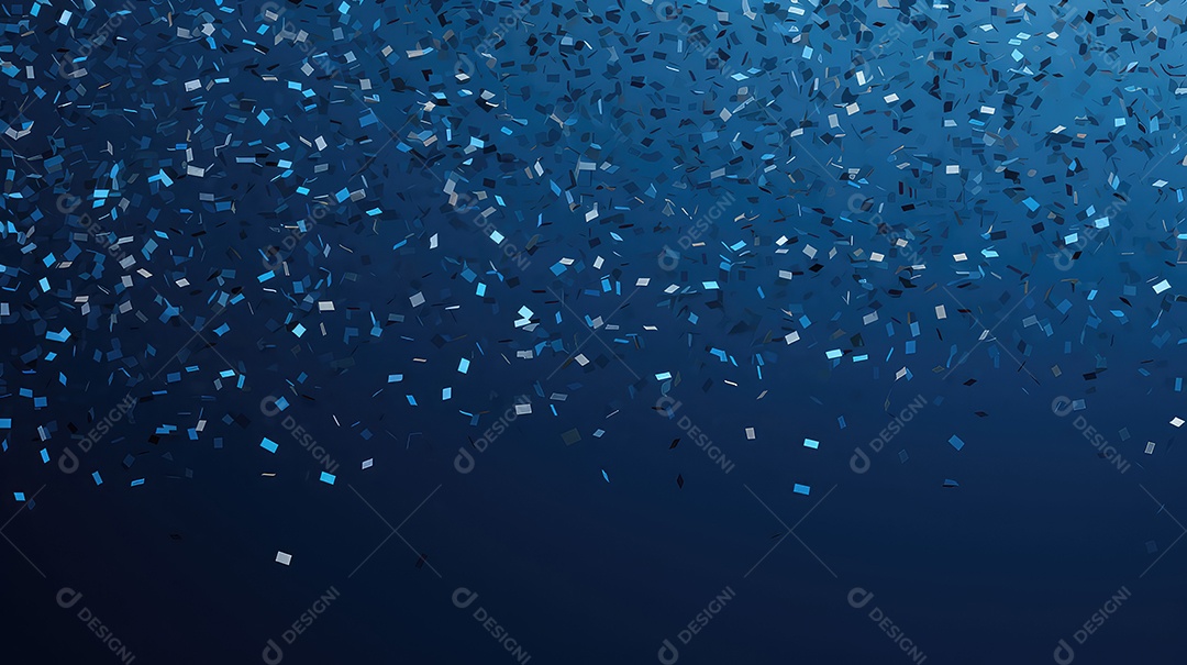 Confete abstrato caindo em fundo azul