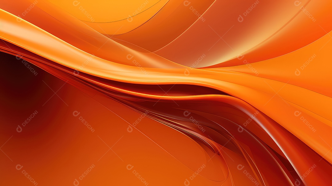 Fundo laranja ondulado abstrato com linhas suaves