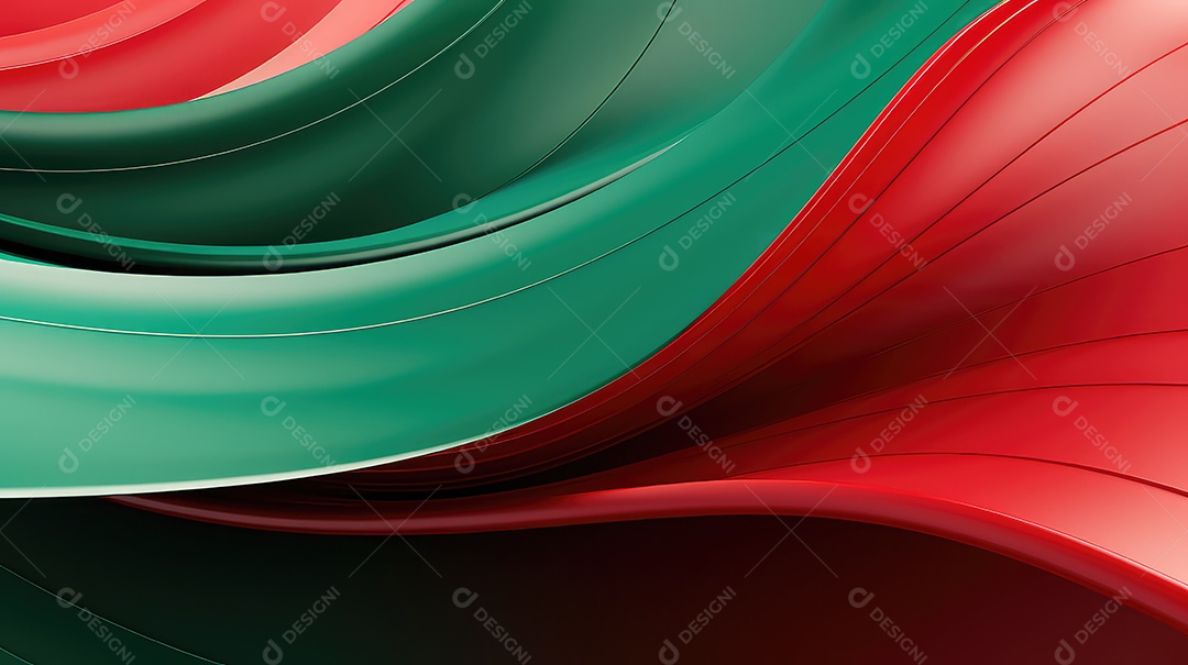 Fundo abstrato ondulado vermelho e verde