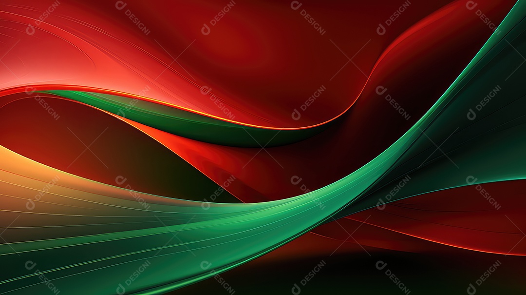 Fundo abstrato ondulado vermelho e verde