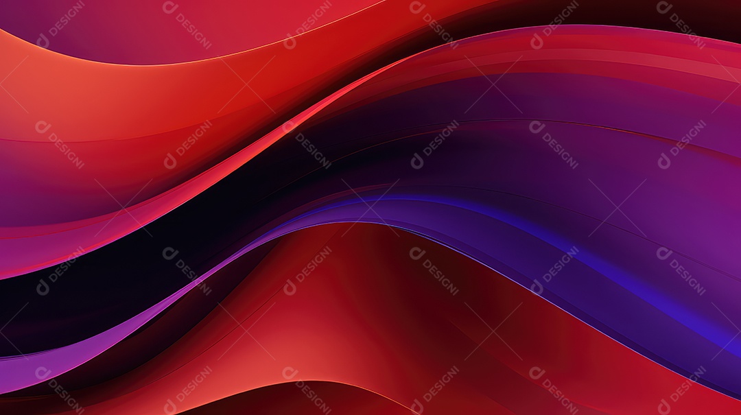 Fundo abstrato com linhas onduladas suaves em cores vermelho e roxo