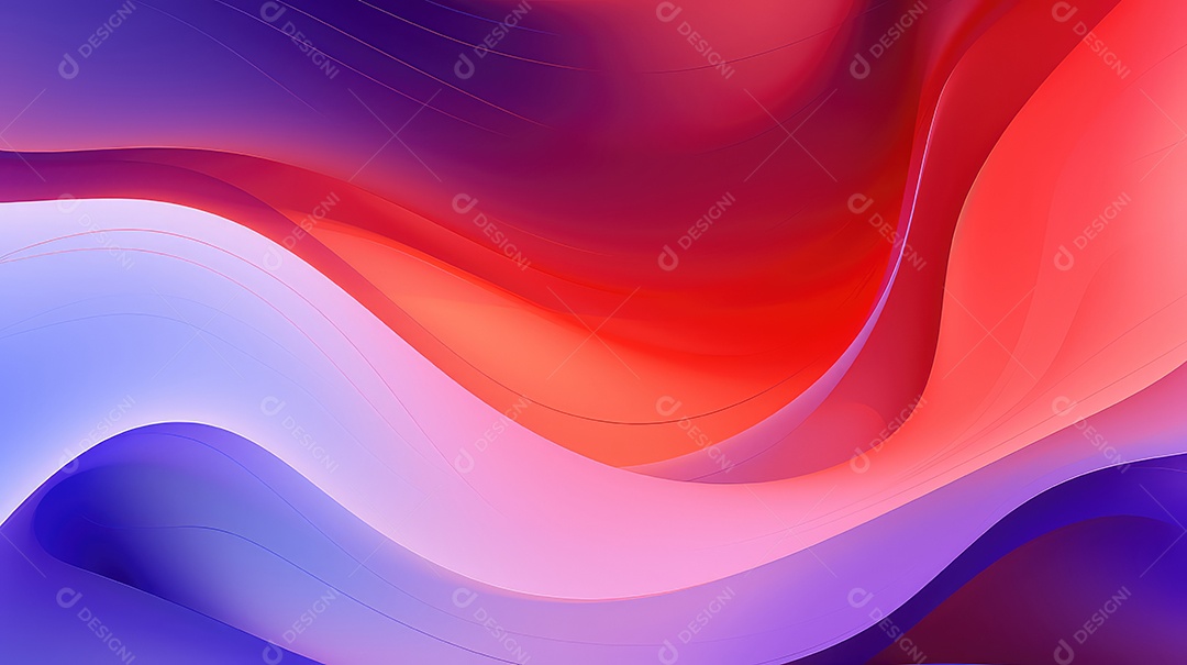 Fundo abstrato com linhas onduladas suaves em cores vermelho e roxo