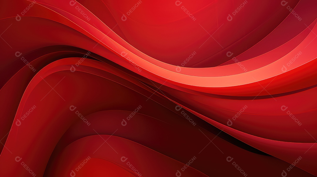 Fundo vermelho abstrato com linhas curvas