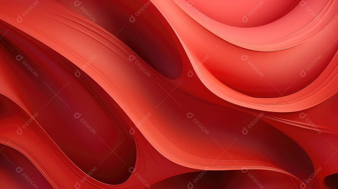 Fundo vermelho abstrato com linhas curvas