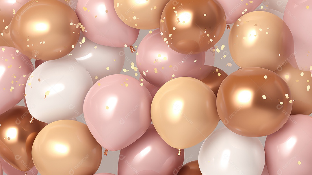 Balões rochos e glitter em decoração de aniversário