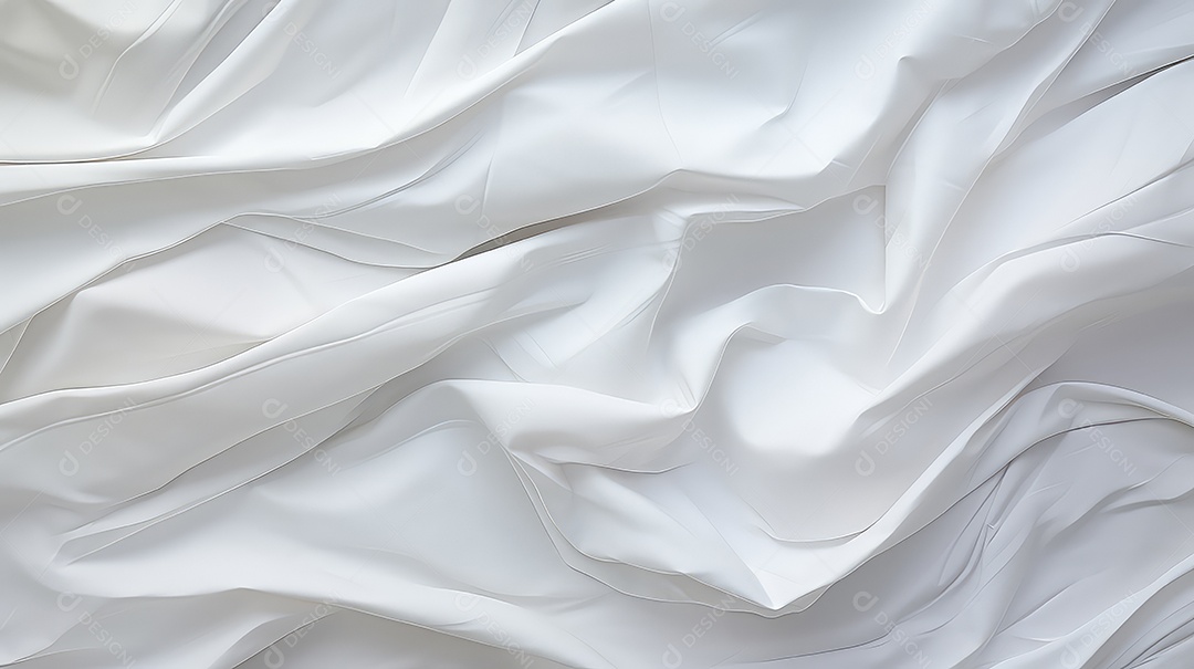 Linhas onduladas de tecido de seda branca