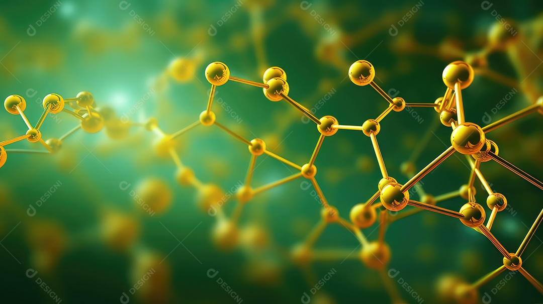 Estrutura molecular fundo verde