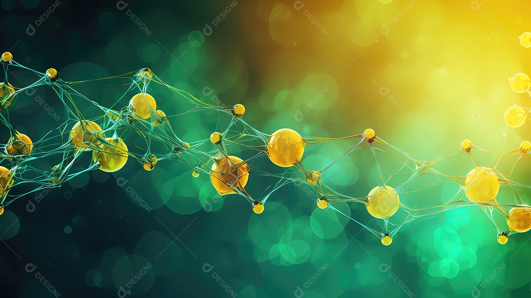 Estrutura molecular fundo verde