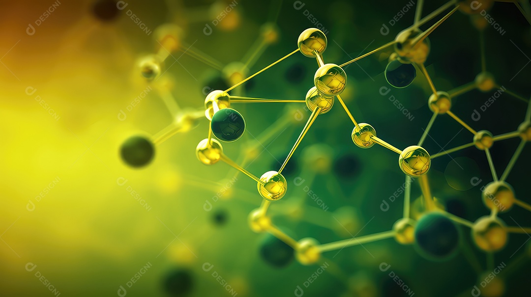 Estrutura molecular fundo verde