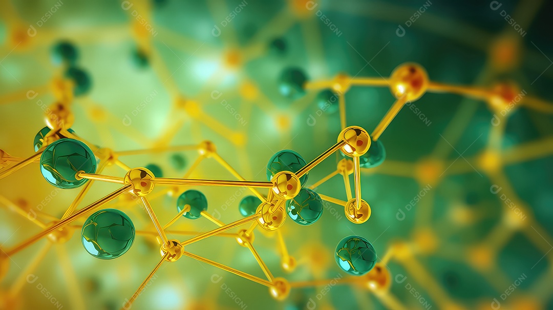 Estrutura molecular fundo verde