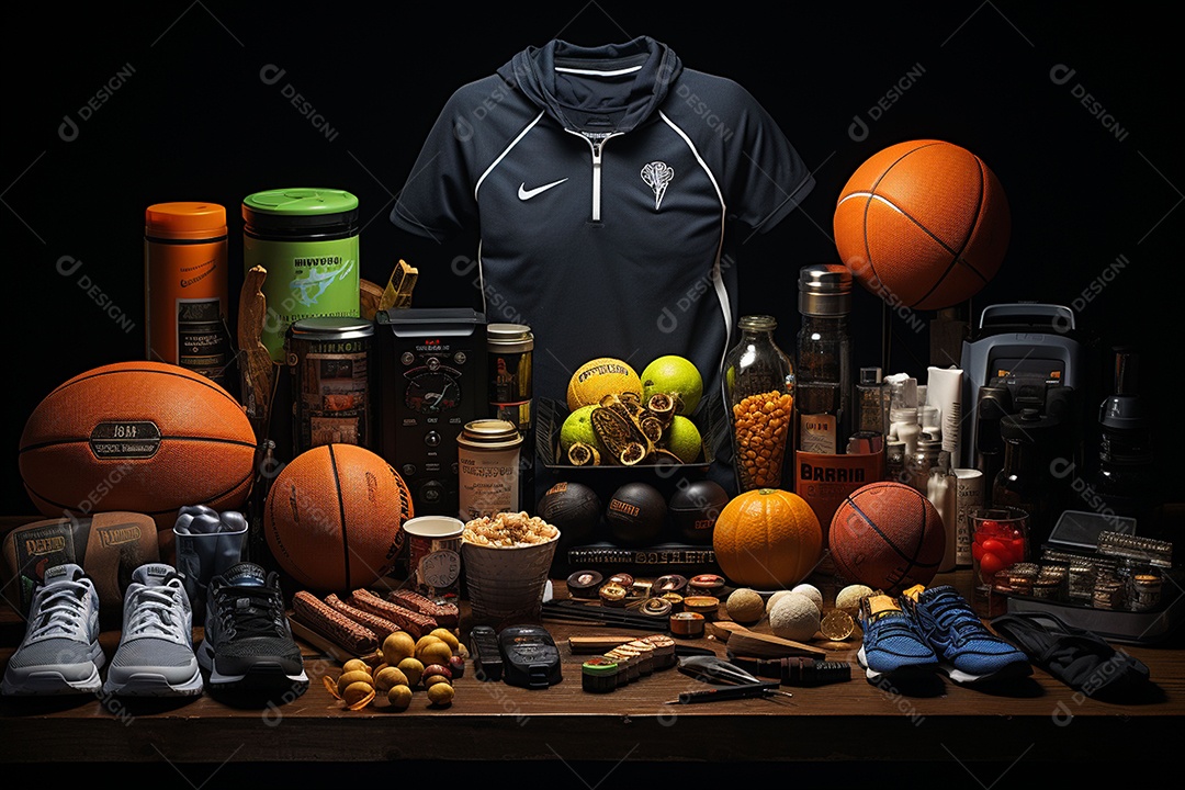 Objetos esportivos na loja