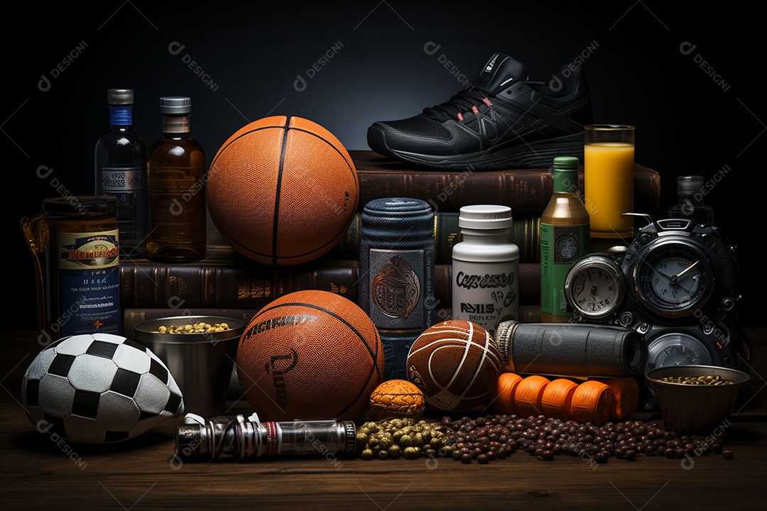 Objetos esportivos na loja