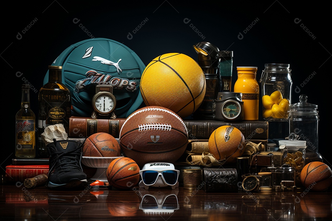 Objetos esportivos na loja