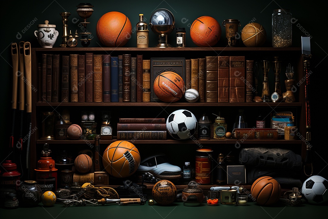 Objetos esportivos na loja