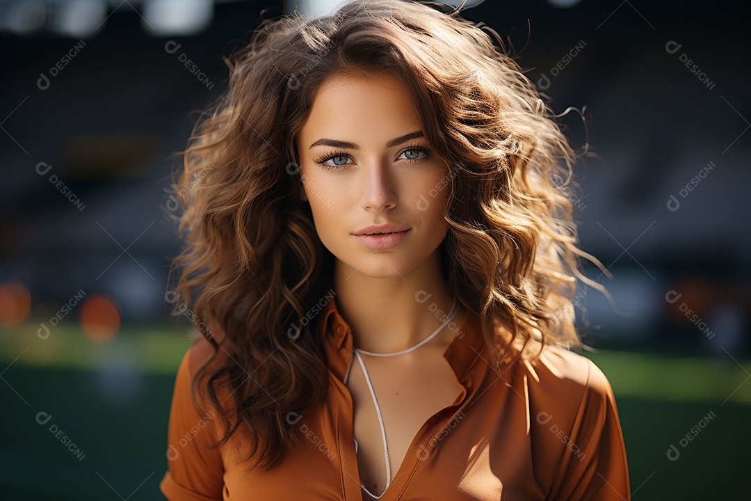 Garota esportiva jogadora de futebol