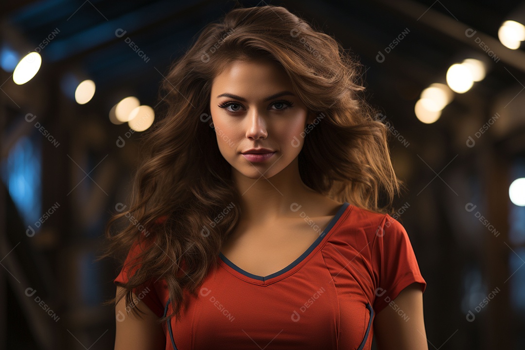 Garota esportiva jogadora de futebol