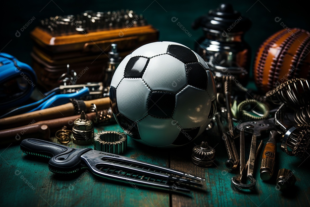 Objetos esportivos na loja