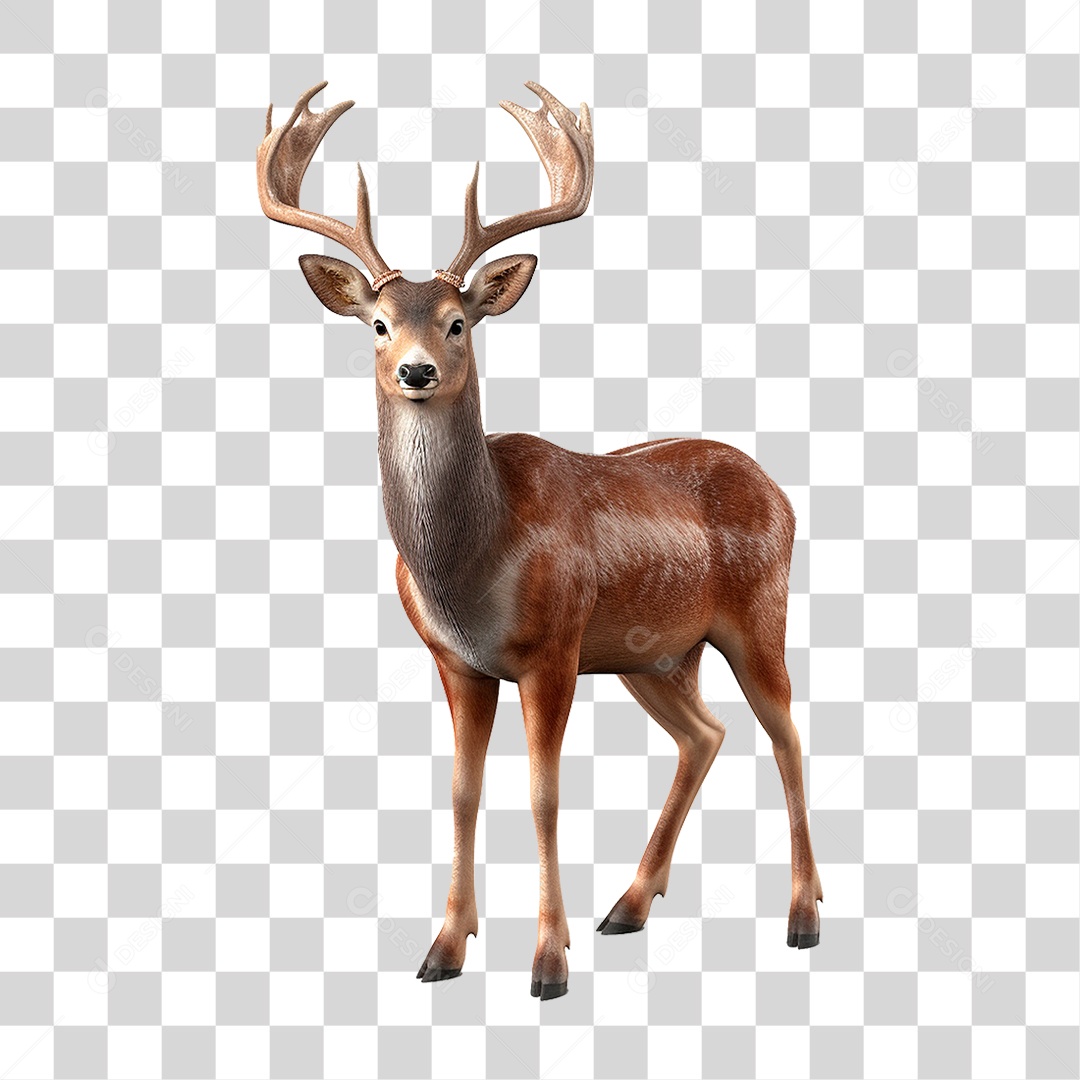 Mascote Cervo PNG Transparente