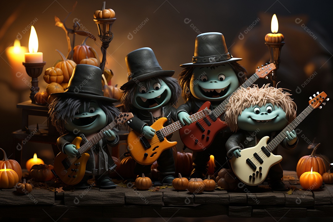 Banda de palco monstrinhos fofos