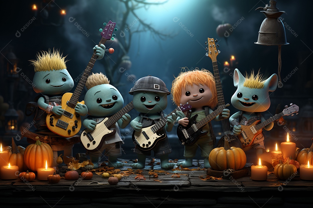 Banda de palco monstrinhos fofos