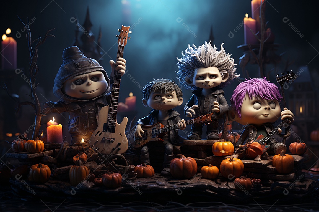 Banda de palco monstrinhos fofos