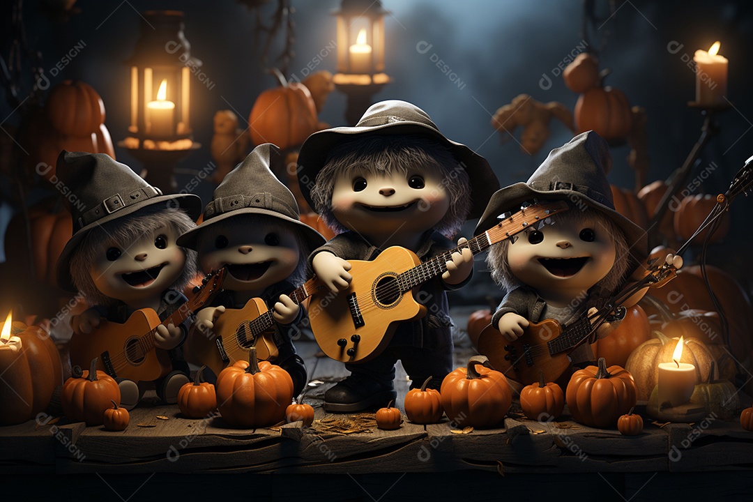 Banda de palco monstrinhos fofos