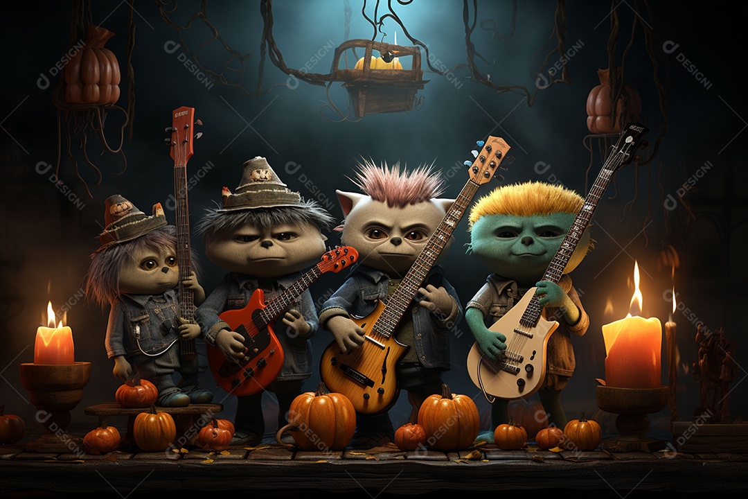 Banda de palco monstrinhos fofos