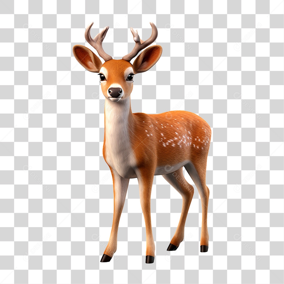 Mascote Cervo PNG Transparente