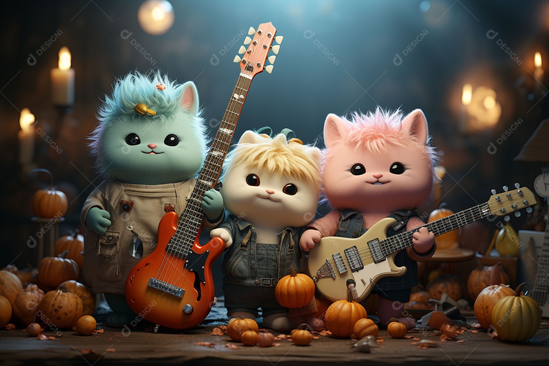 Banda de palco monstrinhos fofos