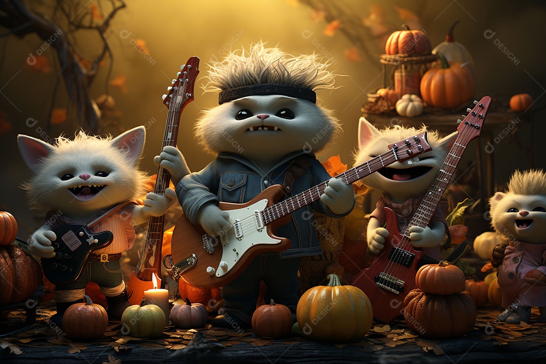 Banda de palco monstrinhos fofos