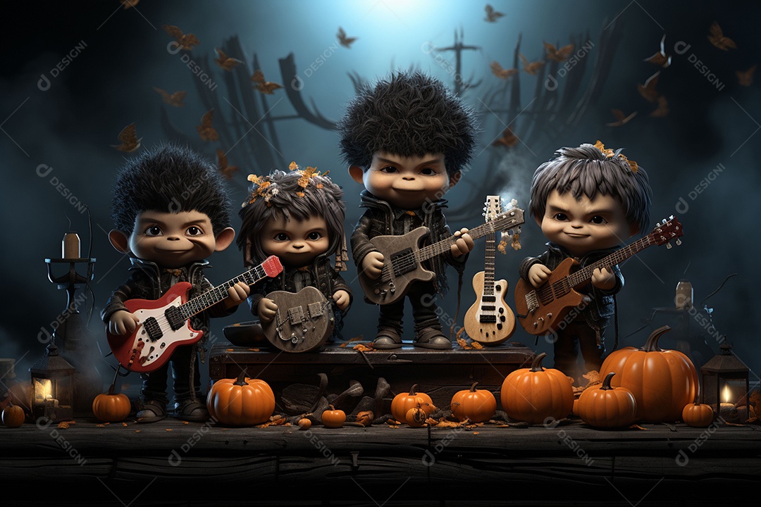 Banda de palco monstrinhos fofos