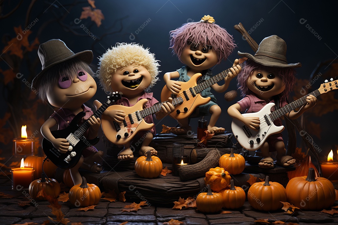 Banda de palco monstrinhos fofos