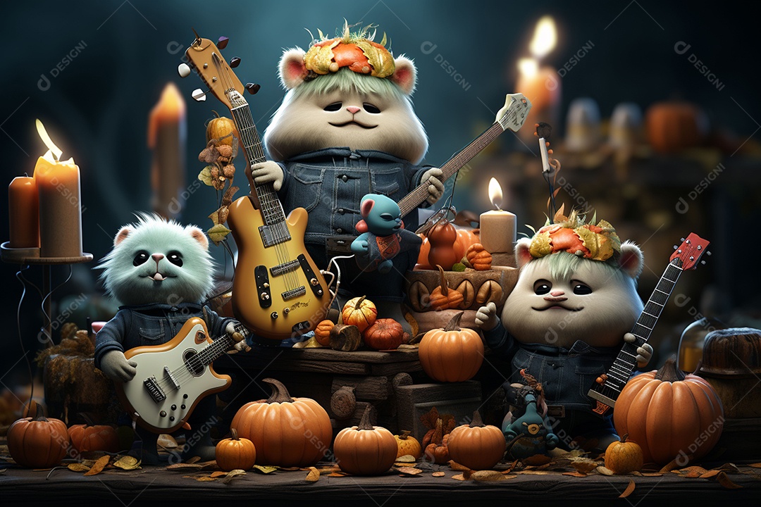 Banda de palco monstrinhos fofos