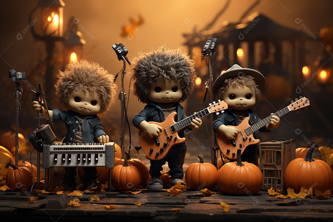 Banda de palco monstrinhos fofos