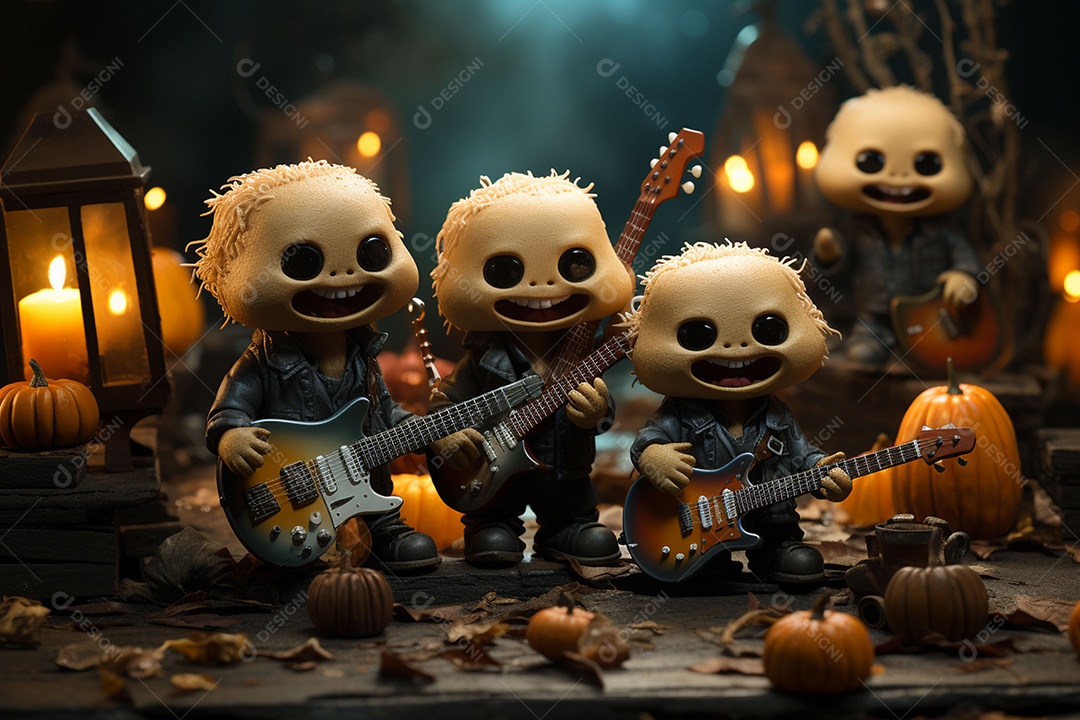 Banda de palco monstrinhos fofos