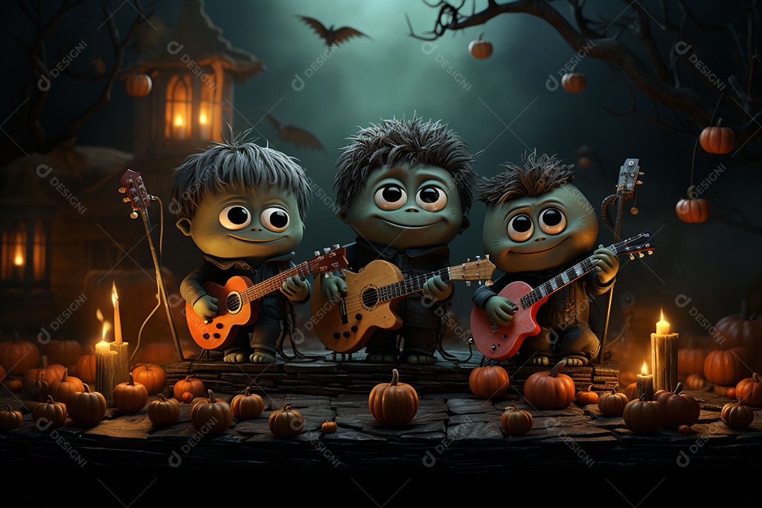 Banda de palco monstrinhos fofos