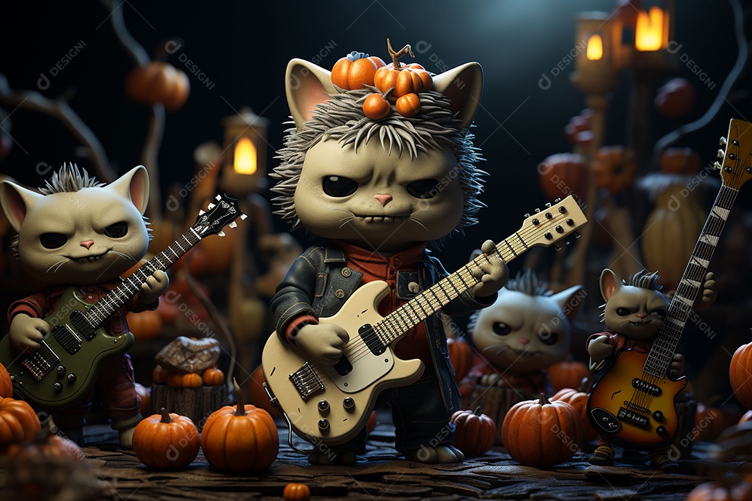 Banda de palco monstrinhos fofos