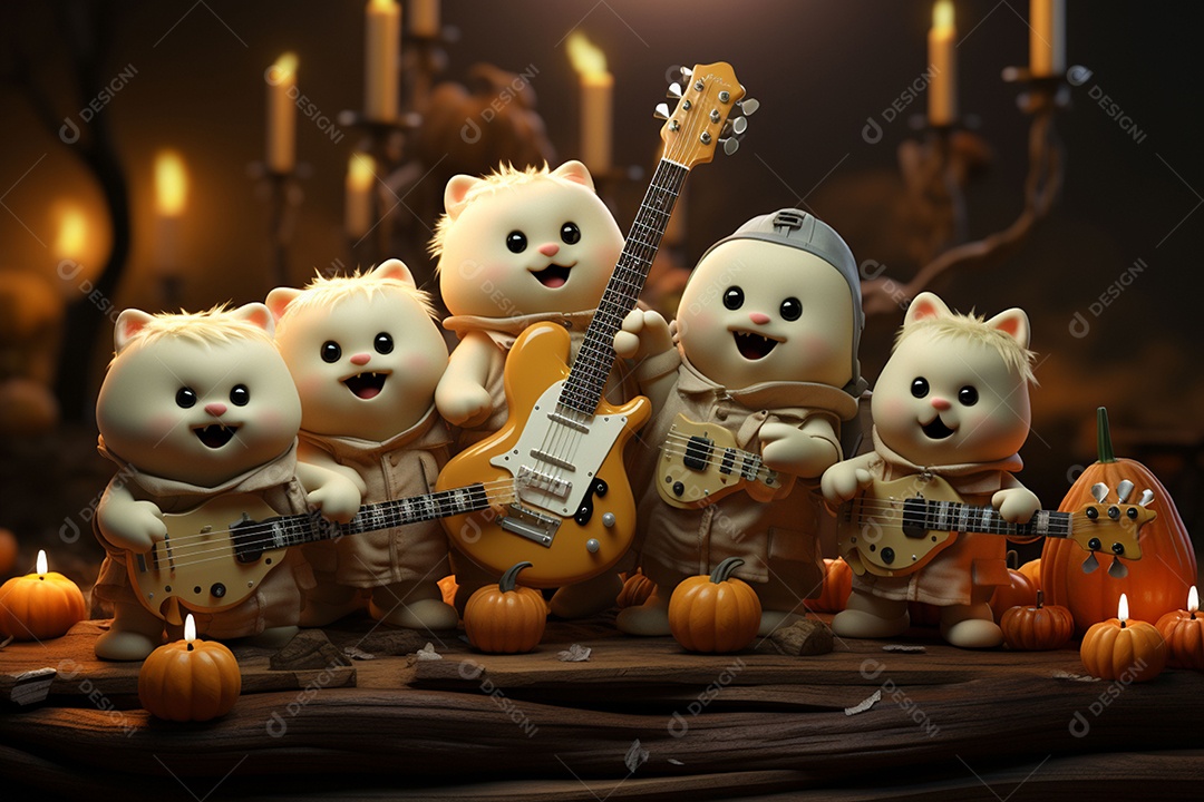 Banda de palco monstrinhos fofos