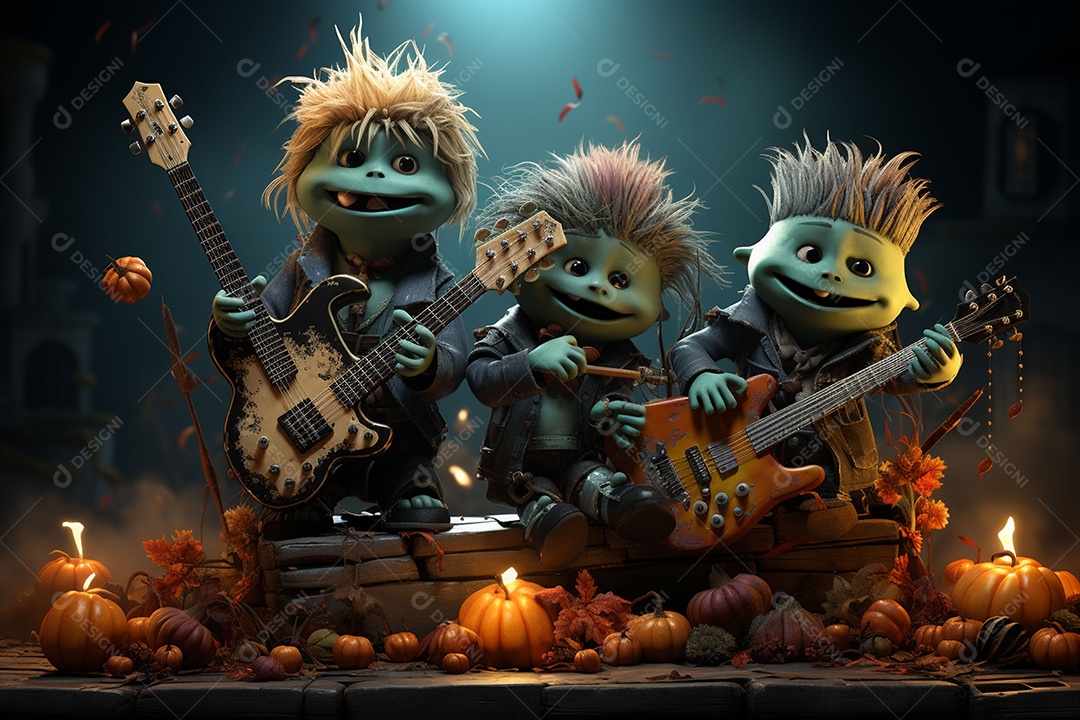 Banda de palco monstrinhos fofos