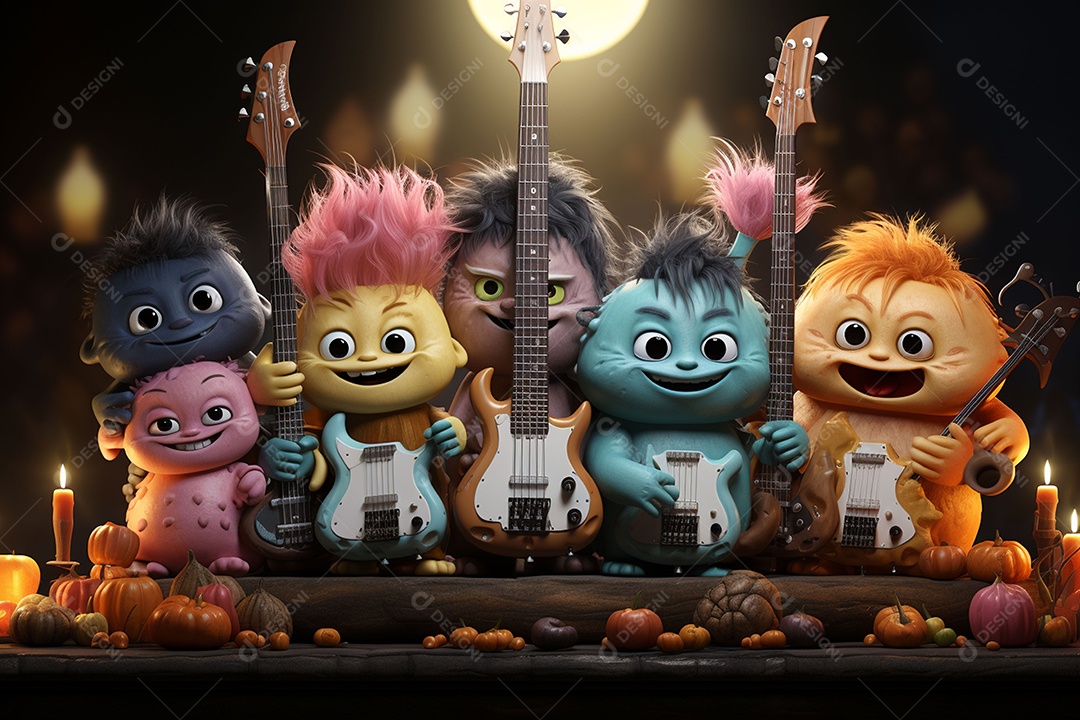 Banda de palco monstrinhos fofos