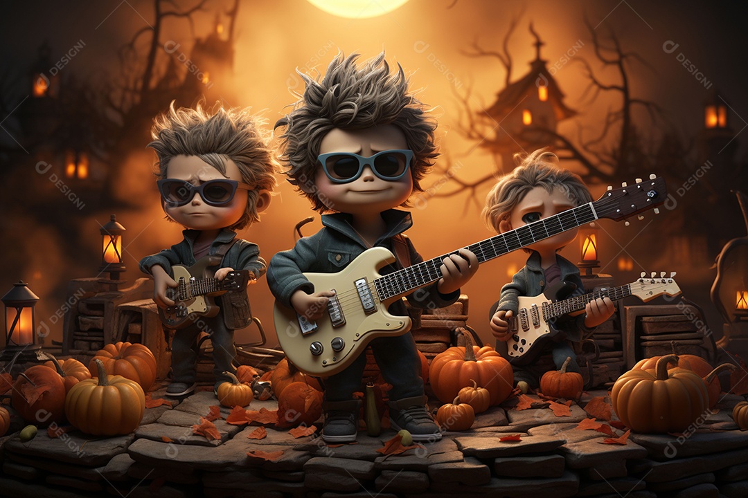 Banda de palco monstrinhos fofos