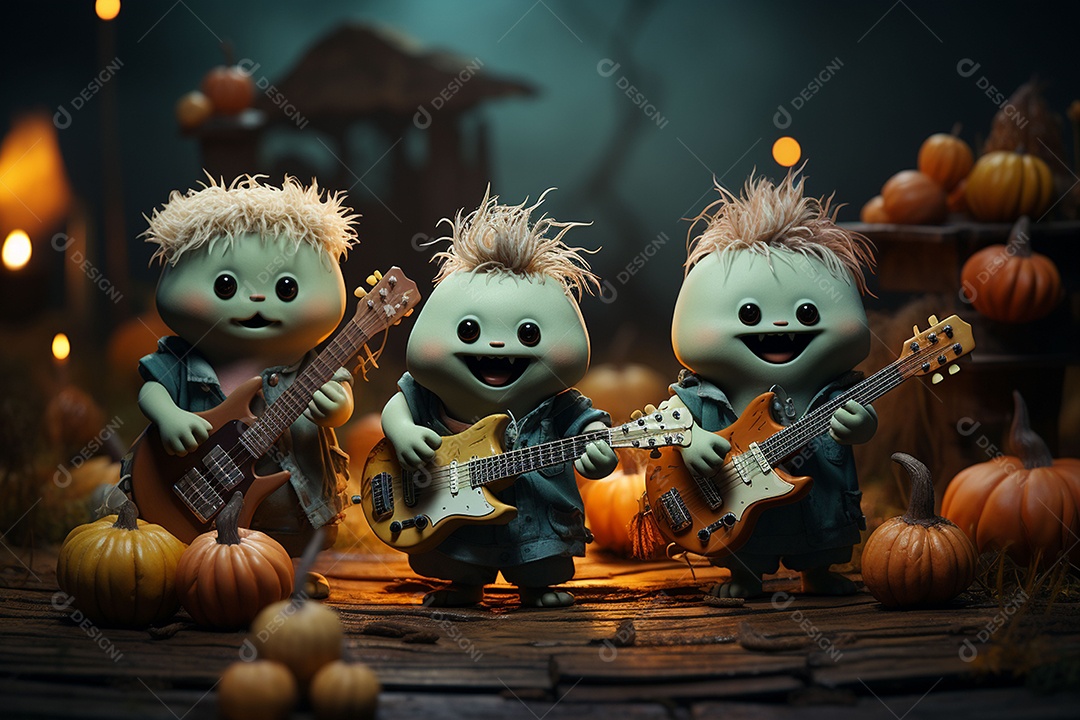 Banda de palco monstrinhos fofos